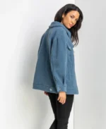 Women Teddy Trucker Sherpa Jacket | Trendy Leather Jackets