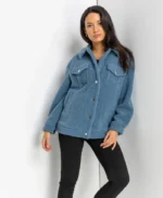 Women Teddy Trucker Sherpa Jacket | Trendy Leather Jackets