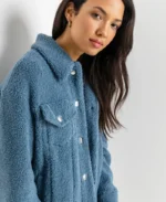 Women Teddy Trucker Sherpa Jacket | Trendy Leather Jackets