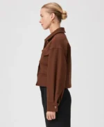 Women's Ashtyn Brown Wool Jacket | Trendy Leather Jackets