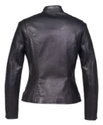 Women's Black Leather Cafe Racer Jacket | Trendy Leather Jackets