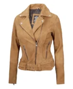 Women's Brown Asymmetrical Suede Biker Jacket | Trendy Leather Jackets