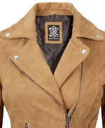 Women's Brown Asymmetrical Suede Biker Jacket | Trendy Leather Jackets
