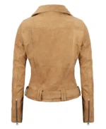 Women's Brown Asymmetrical Suede Biker Jacket | Trendy Leather Jackets