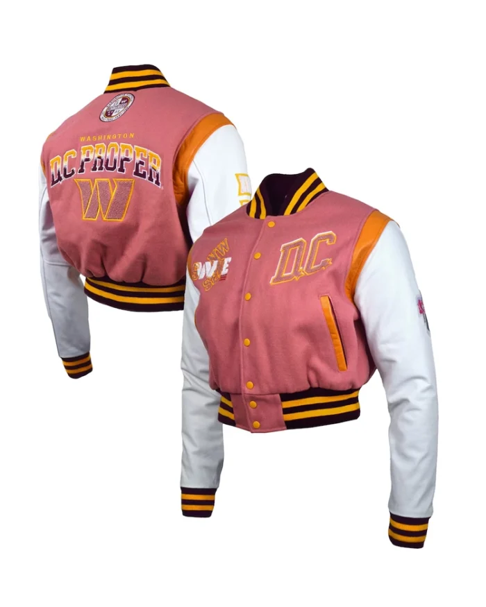 Women's DC PROPER Washington Cropped Varsity Jacket | Trendy Leather Jackets