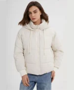 Women's Gihuo Crop Hooded Puffer Jacket | Trendy Leather Jackets