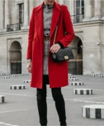 Women's Jackson Red Single Breasted Wool Coat | Trendy Leather Jackets