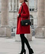 Women's Jackson Red Single Breasted Wool Coat | Trendy Leather Jackets