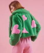 Women's Love Heart Bamboo Fur Jacket | Trendy Leather Jackets