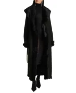 Women's Marlene Shearling Trimmed Suede Coat | Trendy Leather Jackets
