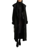 Women's Marlene Shearling Trimmed Suede Coat | Trendy Leather Jackets