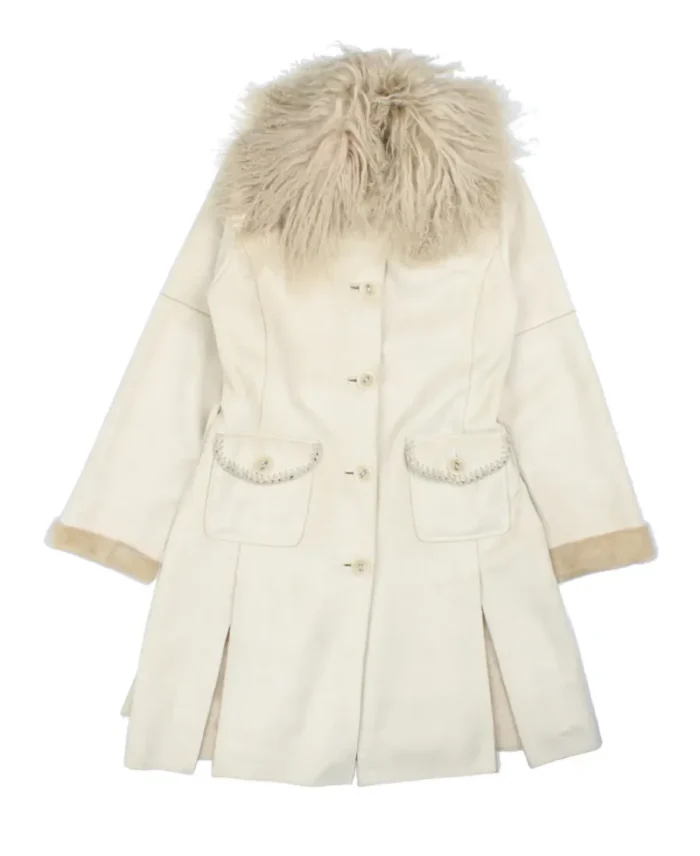 Women's Mongolian Fur White Afghan Coat | Trendy Leather Jackets