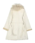 Women's Mongolian Fur White Afghan Coat | Trendy Leather Jackets