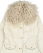 Women's Mongolian Fur White Afghan Coat | Trendy Leather Jackets