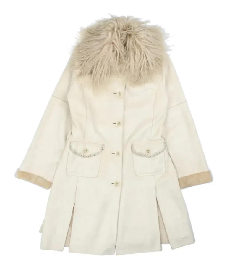 Women's Mongolian Fur White Afghan Coat | Trendy Leather Jackets