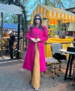 Women's Pink Long Coat | Trendy Leather Jackets