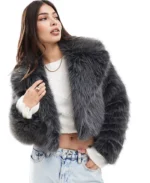 Women's Selfridge Crop Faux Fur Jacket | Trendy Leather Jackets