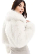 Women's Selfridge Crop Faux Fur Jacket | Trendy Leather Jackets