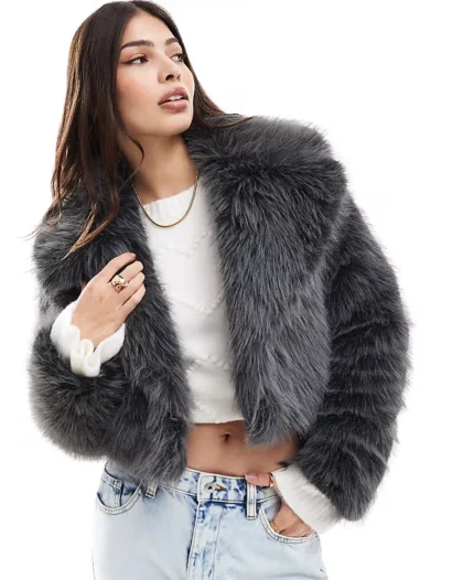 Women's Selfridge Crop Faux Fur Jacket | Trendy Leather Jackets