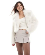 Women's Selfridge Crop Faux Fur Jacket | Trendy Leather Jackets