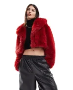 Women's Selfridge Crop Faux Fur Jacket | Trendy Leather Jackets