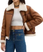 Women's Shearling Avaitor Leather Jacket | Trendy Leather Jackets