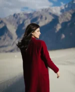 Women's The Desert Rose Deep Burgundy Long Coat | Trendy Leather Jackets