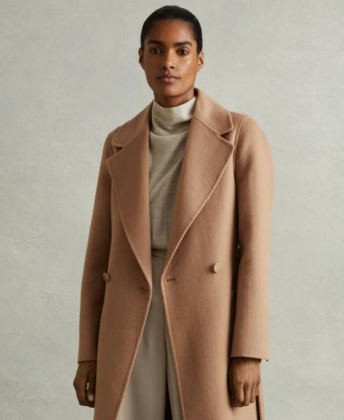 Wool Blend Double Breasted Blindseam Coat | Trendy Leather Jackets