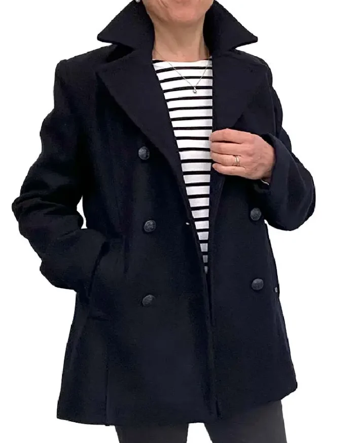 Wool Blend Reefer Jacket Coat | Trendy Leather Jackets