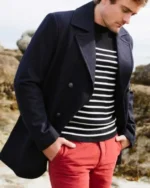 Wool Navy PeaCoat / Reefer Jacket | Trendy Leather Jackets