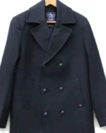 Wool Navy PeaCoat / Reefer Jacket | Trendy Leather Jackets