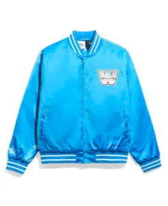 WWE OG Legends Blue Quilted Satin Jacket | Trendy Leather Jackets