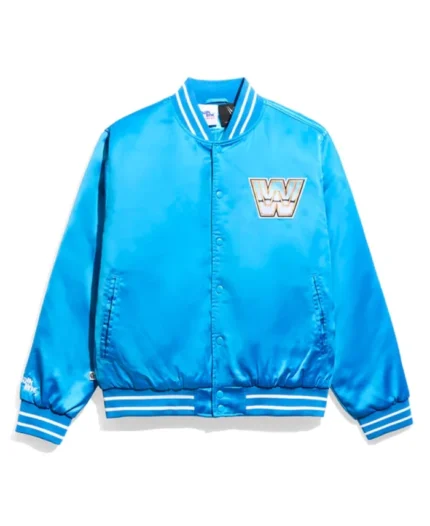 WWE OG Legends Blue Quilted Satin Jacket | Trendy Leather Jackets