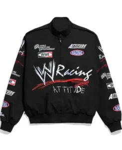 WWE Racing Attitude Black Bomber Jacket | Trendy Leather Jackets