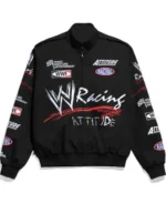 WWE Racing Attitude Black Bomber Jacket | Trendy Leather Jackets