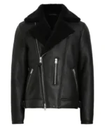 Xena Shearling Biker Black Leather Jacket | Trendy Leather Jackets
