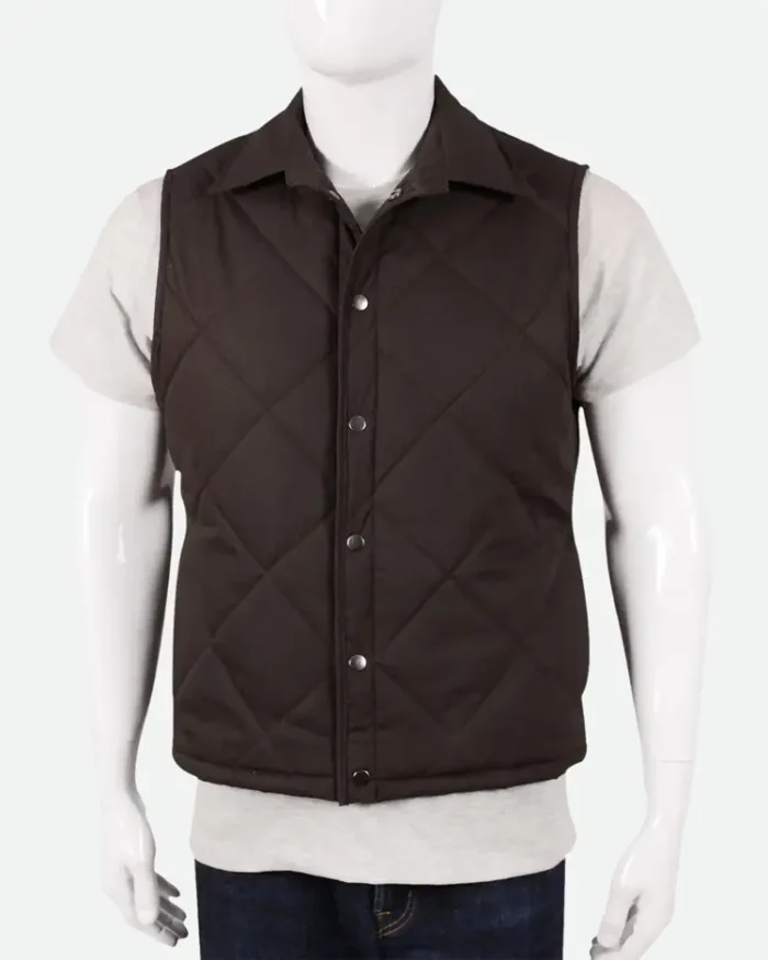 Yellowstone John Dutton Brown Quilted Vest | Trendy Leather Jackets