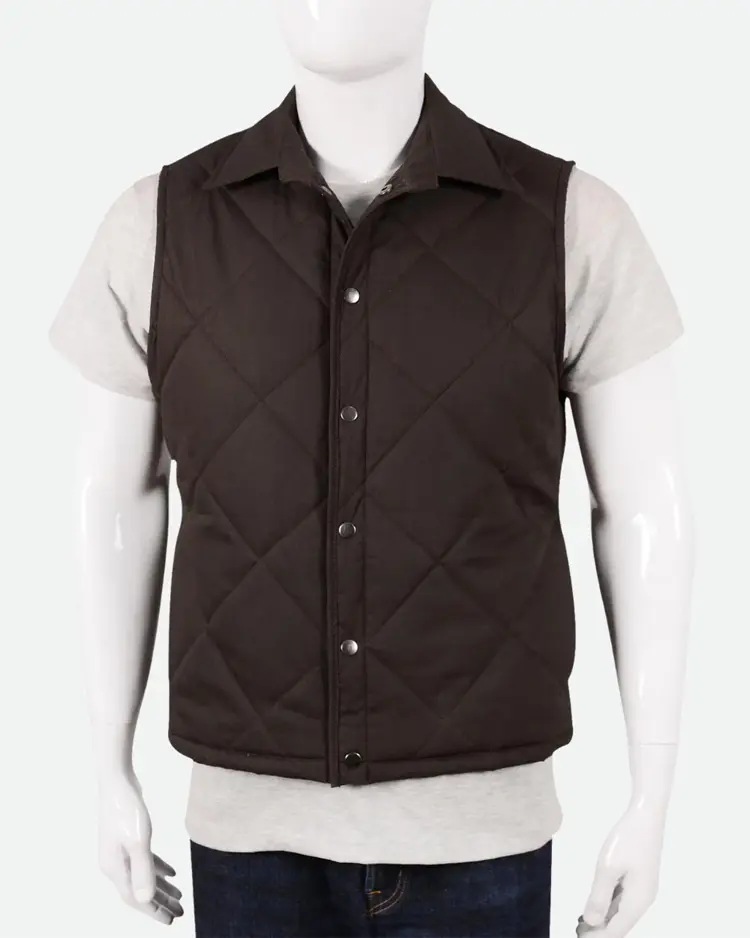 Yellowstone John Dutton Brown Quilted Vest | Trendy Leather Jackets