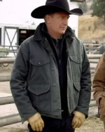 Yellowstone Season 2 John Dutton Green Jacket | Trendy Leather Jackets
